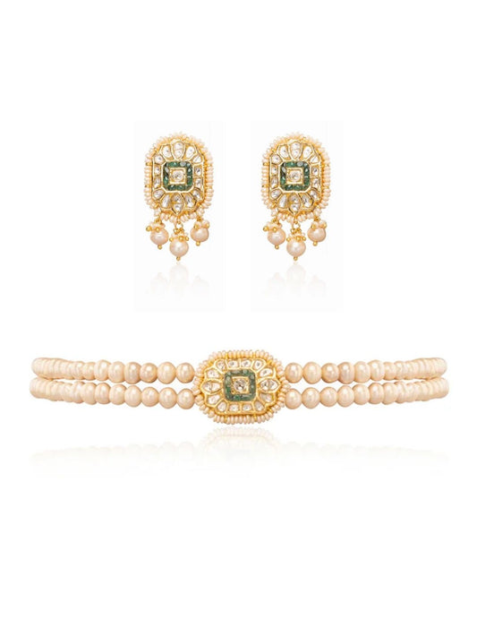 Idika & Laena Polki Bead Choker Set