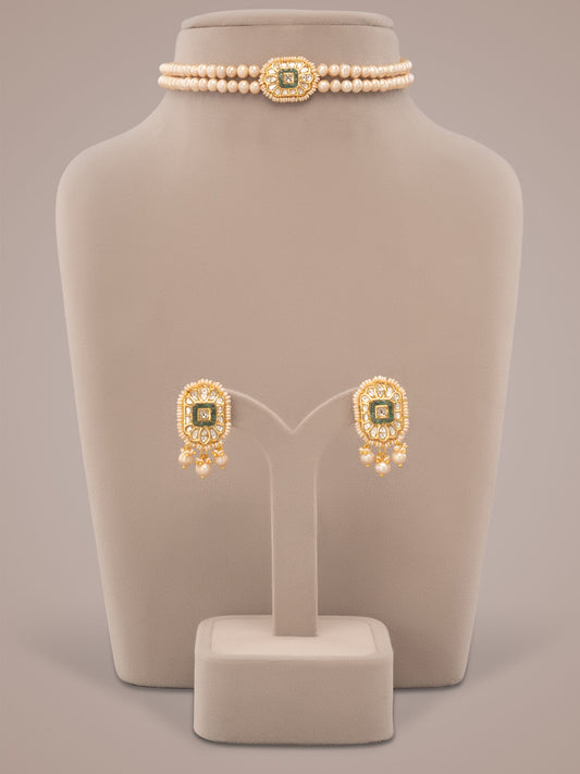 Idika & Laena Polki Bead Choker Set