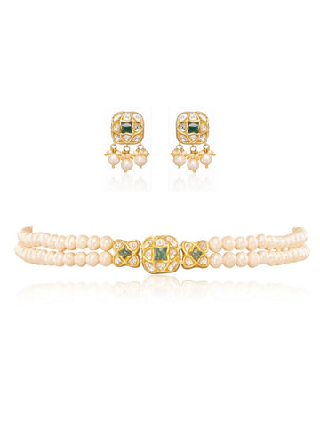 Aakshi & Vidonia Polki Bead Choker Set