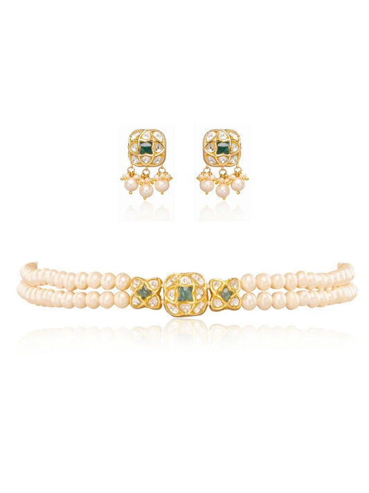 Aakshi & Vidonia Polki Bead Choker Set