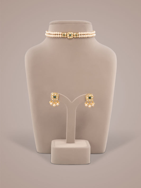 Aakshi & Vidonia Polki Bead Choker Set