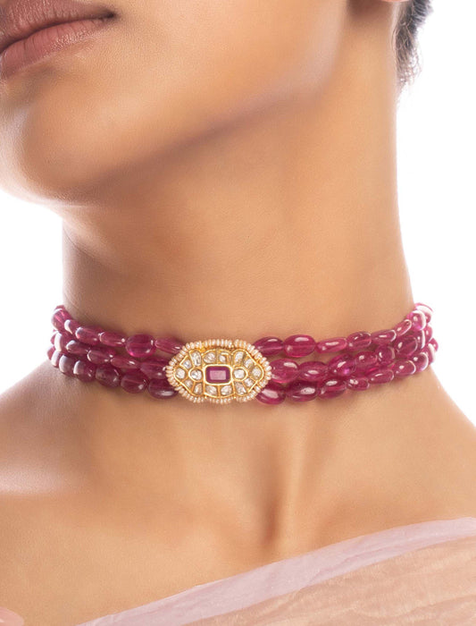 Rati Polki Bead Choker