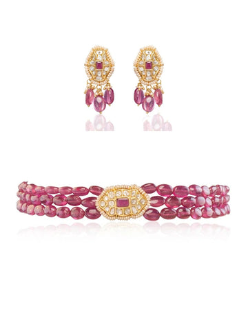Rati & Livia Polki Bead Choker Set
