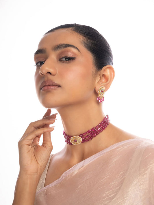 Rati & Livia Polki Bead Choker Set