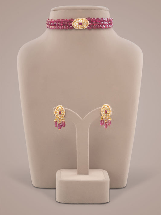 Rati & Livia Polki Bead Choker Set