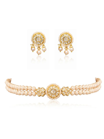 Aritri & Akira Polki Bead Choker Set