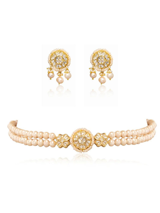 Aritri & Akira Polki Bead Choker Set