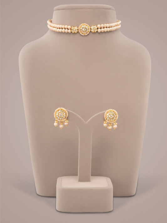 Aritri & Akira Polki Bead Choker Set