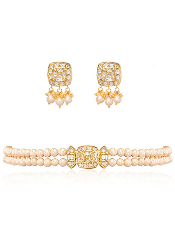 Asvika & Somaya Polki Bead Choker Set
