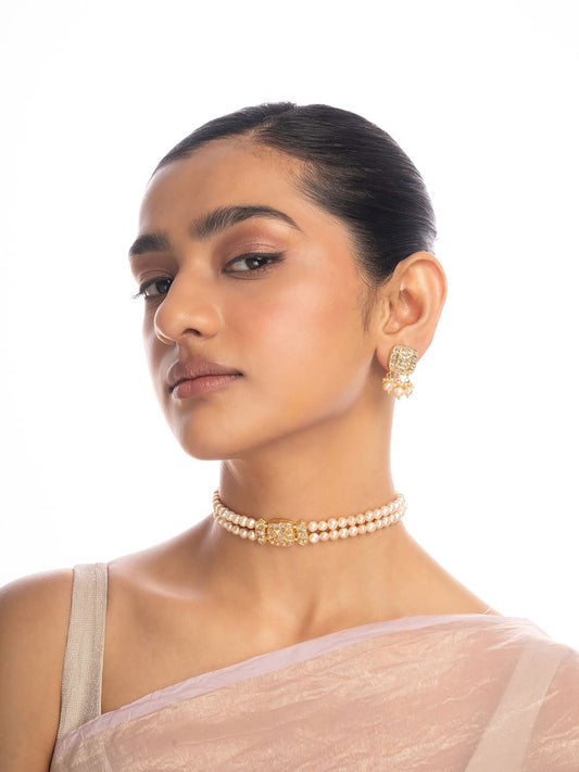 Asvika & Somaya Polki Bead Choker Set