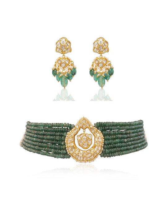 Avira & Tridha Polki Bead Choker Set
