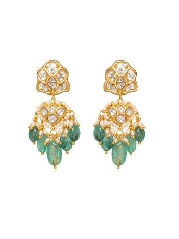 Tridha Polki Long Earrings