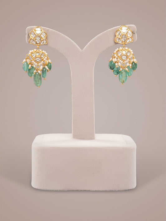 Tridha Polki Long Earrings