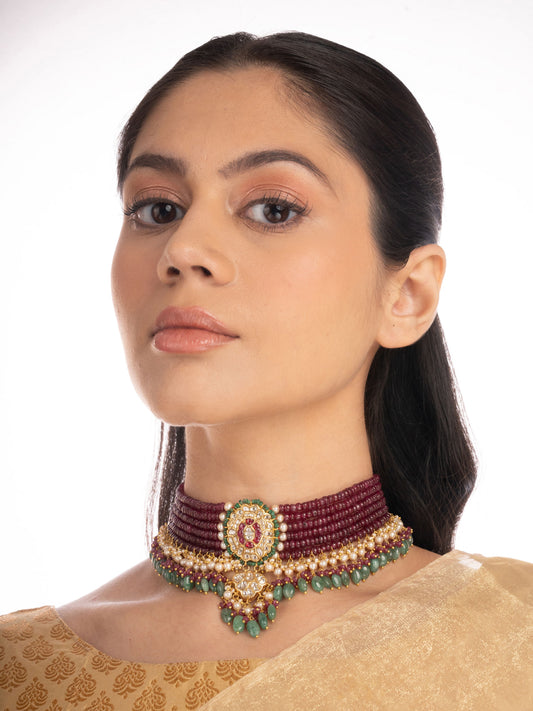 Reana Polki Bead Choker