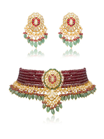 Reana & Benika Polki Bead Choker Set