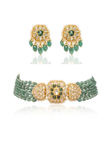 Zira & Erina Polki Bead Choker Set