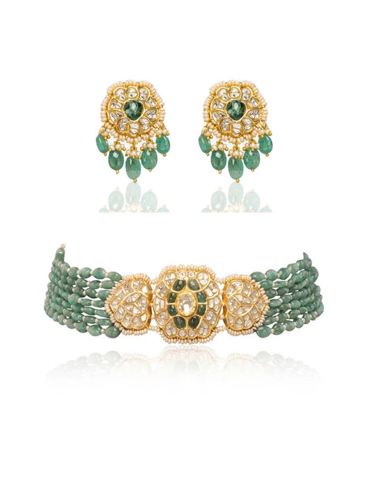 Zira & Erina Polki Bead Choker Set