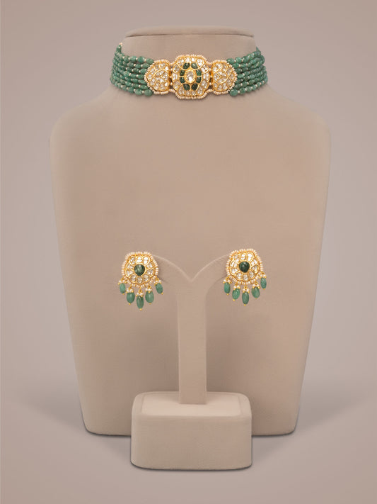 Zira & Erina Polki Bead Choker Set