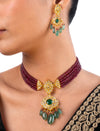 Alya  & Aavya Polki Bead Choker Set