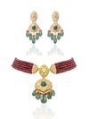 Alya  & Aavya Polki Bead Choker Set