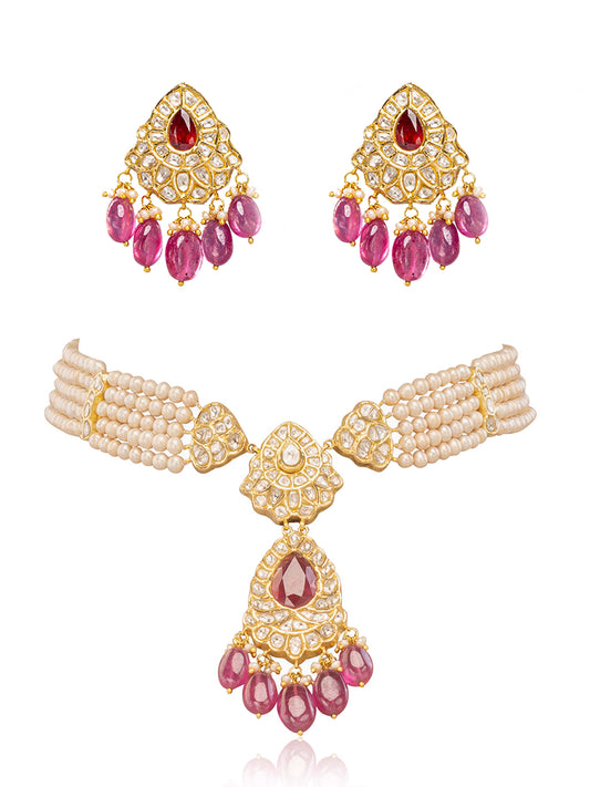 Siana & Nioma Polki Bead Choker Set