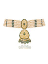 Azure Polki Bead Choker