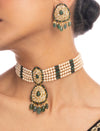 Azure Polki Bead Choker