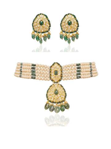 Azure & Idalia Polki Bead Choker Set