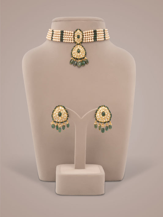 Azure & Idalia Polki Bead Choker Set