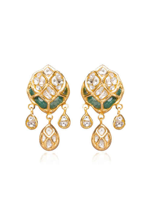 Diya  Polki Long Earrings