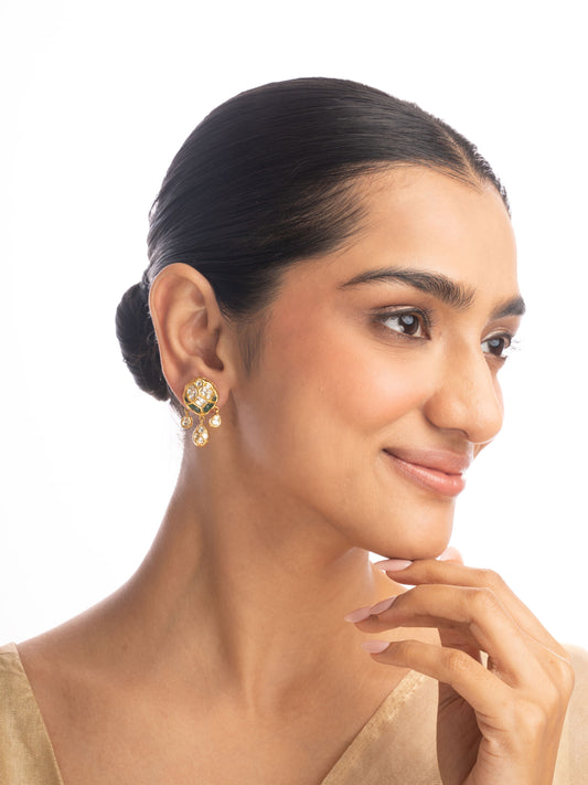 Diya  Polki Long Earrings