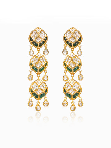 Nyoka Polki Long Earrings