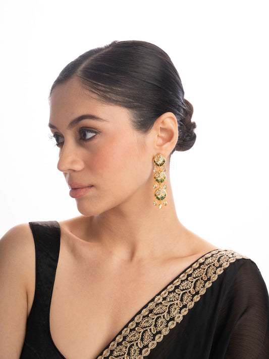 Nyoka Polki Long Earrings