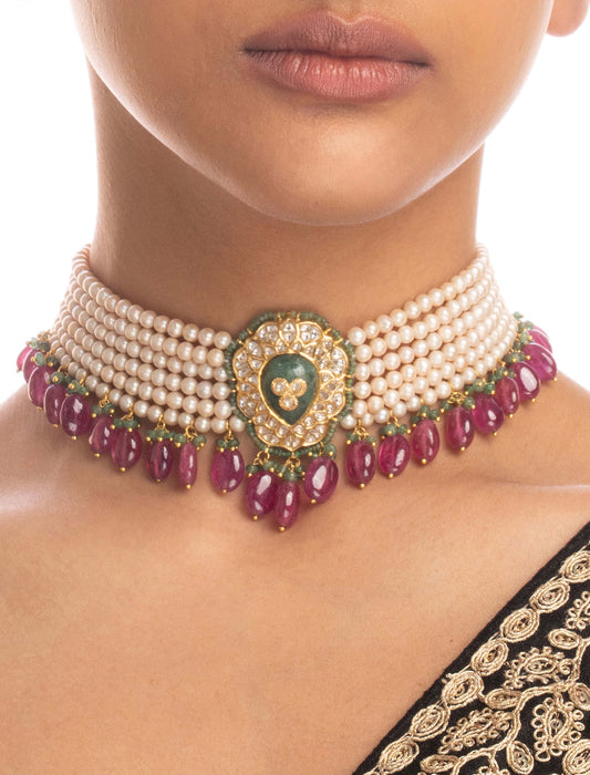 Serena Polki Bead Choker
