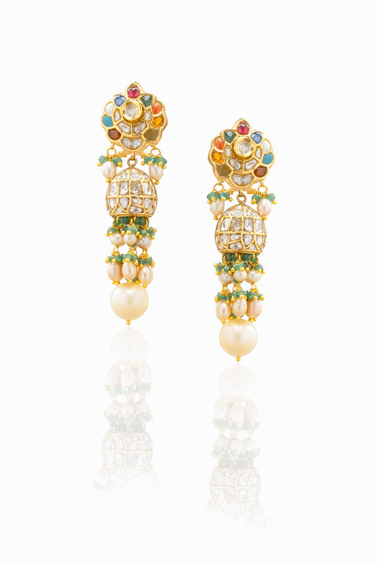 Chaarvi Polki Jhumkas