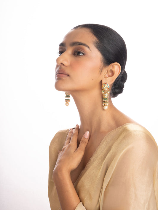 Chaarvi Polki Jhumkas