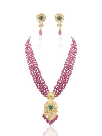 Ruhaab & Masya Polki Bead Pendant Set