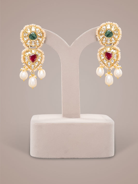 Rosalie Polki Ear Rings
