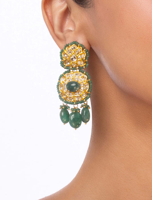 Zoya Polki Long Earrings