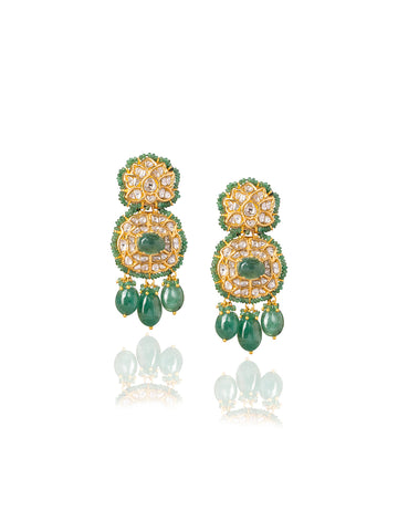 Zoya Polki Long Earrings