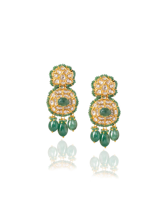 Zoya Polki Long Earrings