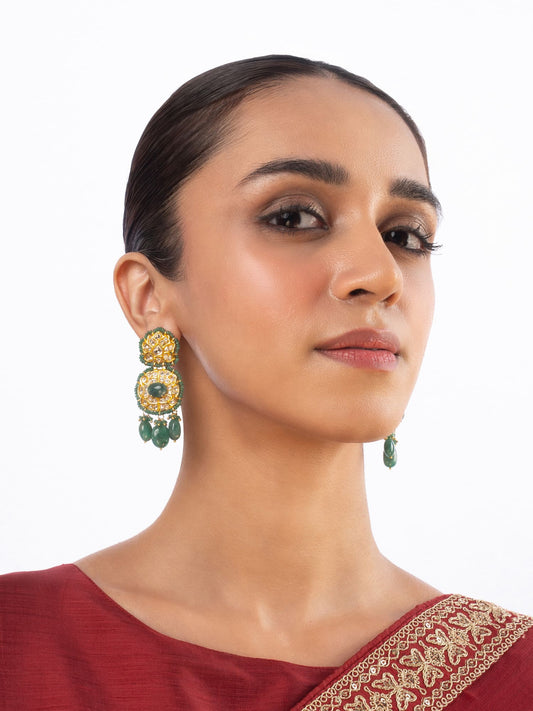 Zoya Polki Long Earrings