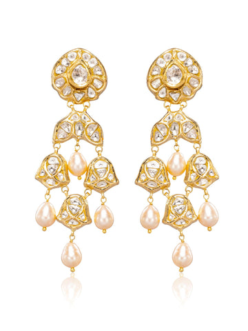 Reva Polki Long Earrings