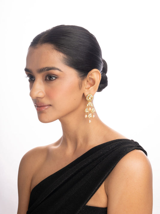 Reva Polki Long Earrings
