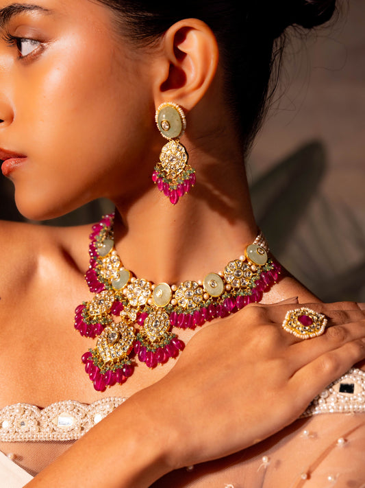 Auretta & Marishka Polki U Necklace Set