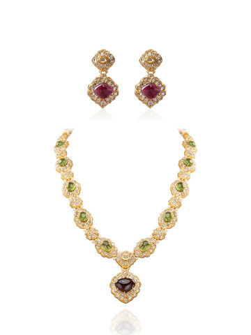 Ikova & Luvena Polki Long Necklace Set