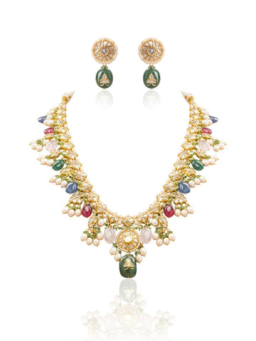 Sadira & Irha Polki Long Necklace Set