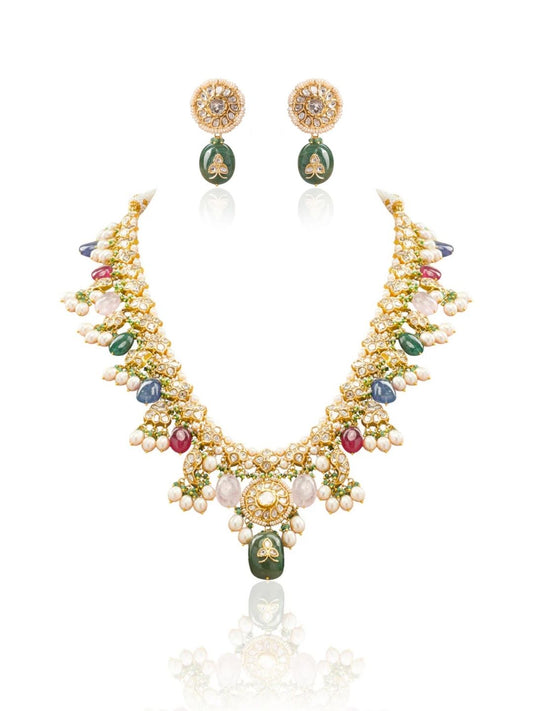 Sadira & Irha Polki Long Necklace Set