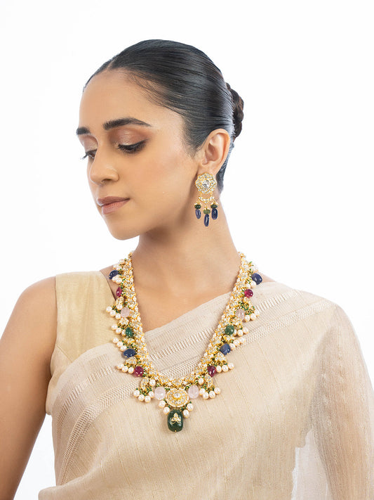 Sadira & Yutika Polki Long Necklace Set