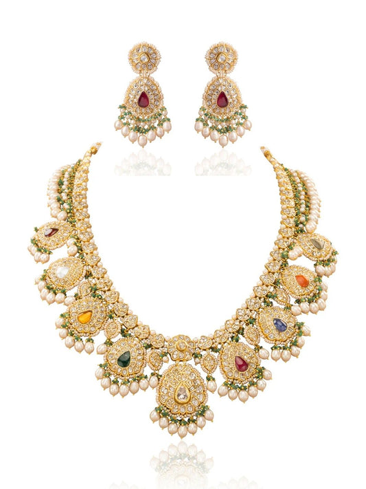 Enina & Atara Polki Long Necklace Set